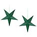 Set Di 2 Stelle Led Carta Verde Brillante 45 Cm Motti - Foto miniatura 4