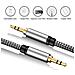 Ax1 Durable Braided Wire 1m Aux Jack Cable 3.5mm Male To 3.5mm 2-line Silver - Foto miniatura 2