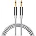 Ax1 Durable Braided Wire 1m Aux Jack Cable 3.5mm Male To 3.5mm 2-line Silver - Foto miniatura 1