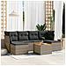 Set Divani da Giardino 7 pz con Cuscini Grigio in Polyrattan - Foto miniatura 3