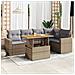 Set Divano Da Giardino 6 Pz Con Cuscini Beige In Polyrattan - Foto miniatura 2