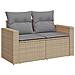 Set Divano Da Giardino 6 Pz Con Cuscini Beige In Polyrattan - Foto miniatura 4