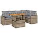 Set Divano Da Giardino 6 Pz Con Cuscini Beige In Polyrattan - Foto miniatura 1