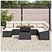 Set divano da giardino da 9 pezzi con cuscini Nero Polyrattan - Foto miniatura 3