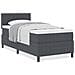 Letto con Box Spring e Materasso Grigio Scuro 90x200 cm Tessuto di Velluto - Foto miniatura 4