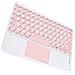Tastiera Bluetooth Con Tasti Rotondi E Touchpad + Combo Mouse Bluetooth, Compatibile Con Ipad, Android E Altro Pink - Foto miniatura 1