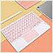 Tastiera Bluetooth Con Tasti Rotondi E Touchpad + Combo Mouse Bluetooth, Compatibile Con Ipad, Android E Altro Pink - Foto miniatura 3