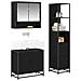 Set di mobili per il bagno 3 pcs Rovere Nero Legno multistrato - Foto miniatura 3