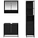 Set di mobili per il bagno 3 pcs Rovere Nero Legno multistrato - Foto miniatura 8