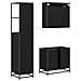 Set di mobili per il bagno 3 pcs Rovere Nero Legno multistrato - Foto miniatura 9