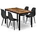 Set da tavolo ROVA con 4 sedie WAT nere - Gambe marrone rustico /nere - Foto miniatura 1