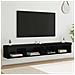 Set mobile TV con led Rovere Nero Legno multistrato - Foto miniatura 2