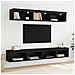 Set mobile TV con led Rovere Nero Legno multistrato - Foto miniatura 6