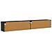 Set mobile TV con led Rovere Nero Legno multistrato - Foto miniatura 9