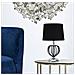 Lampada Da Tavolo Darky Silver Piccola In Ferro Nero E Argento Con Paralume In Tessuto - Foto miniatura 6