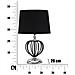 Lampada Da Tavolo Darky Silver Piccola In Ferro Nero E Argento Con Paralume In Tessuto - Foto miniatura 7