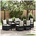 Set da Pranzo per Giardino 7 pcs Nero polyrattan - Foto miniatura 2