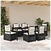 Set da Pranzo per Giardino 7 pcs Nero polyrattan - Foto miniatura 4