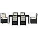 Set da Pranzo per Giardino 7 pcs Nero polyrattan - Foto miniatura 7