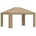 Gazebo 4 × 3 m Beige Poliestere e Acciaio 190 gsm - Foto miniatura 1