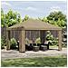 Gazebo 4 × 3 m Beige Poliestere e Acciaio 190 gsm - Foto miniatura 2