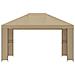 Gazebo 4 × 3 m Beige Poliestere e Acciaio 190 gsm - Foto miniatura 3