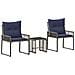 Set di Mobili da Esterno 7 pcs Grigio e Blu Navy polyrattan - Foto miniatura 1