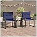 Set di Mobili da Esterno 7 pcs Grigio e Blu Navy polyrattan - Foto miniatura 2