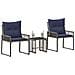 Set di Mobili da Esterno 7 pcs Grigio e Blu Navy polyrattan - Foto miniatura 3