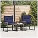 Set di Mobili da Esterno 7 pcs Grigio e Blu Navy polyrattan - Foto miniatura 4