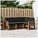 Set di divani da esterno con cuscino 4 pcs Naturale e Nero - Foto miniatura 2