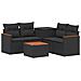Set di divani 6 pz Nero Rattan sintetico e Acciaio - Foto miniatura 1