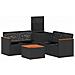 Set di divani 6 pz Nero Rattan sintetico e Acciaio - Foto miniatura 3