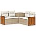 Set di divani 5 pz Beige e Bianco Crema - Foto miniatura 1