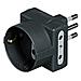 Adattatore Tris con 1 Presa Tedesca 2 Prese 10A 1500 W Colore Antracite - Foto miniatura 1