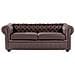 Divano Vintage A 3 Posti In Pelle Marrone Chesterfield - Foto miniatura 1