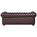 Divano Vintage A 3 Posti In Pelle Marrone Chesterfield - Foto miniatura 5