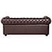 Divano Vintage A 3 Posti In Pelle Marrone Chesterfield - Foto miniatura 7