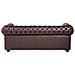 Divano Vintage A 3 Posti In Pelle Marrone Chesterfield - Foto miniatura 22