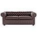 Divano Vintage A 3 Posti In Pelle Marrone Chesterfield - Foto miniatura 29