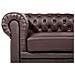 Divano Vintage A 3 Posti In Pelle Marrone Chesterfield - Foto miniatura 25