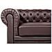 Divano Vintage A 3 Posti In Pelle Marrone Chesterfield - Foto miniatura 33