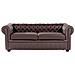 Divano Vintage A 3 Posti In Pelle Marrone Chesterfield - Foto miniatura 9