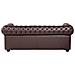 Divano Vintage A 3 Posti In Pelle Marrone Chesterfield - Foto miniatura 12