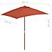 Ombrellone Da Esterni Con Palo In Legno 150x200 Cm Terracotta - Foto miniatura 7