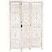 Divisorio 3 Pannelli Intagliato Bianco 120x165cm Mango Massello - Foto miniatura 1
