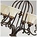 Lampadario A 6 Luci Multibraccio Finitura Noce, Attacco E27 - Foto miniatura 3