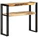 Tavolo Consolle 90x30x75 Cm In Legno Di Mango Grezzo - Foto miniatura 1