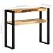 Tavolo Consolle 90x30x75 Cm In Legno Di Mango Grezzo - Foto miniatura 7