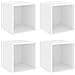 Mobili a Muro 4pz Bianchi 37x37x37 cm in Legno Multistrato - Foto miniatura 2